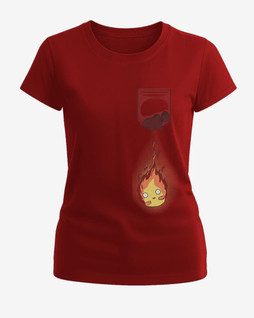 Polera de Mujer castillo ambulante fueguito bolsillo