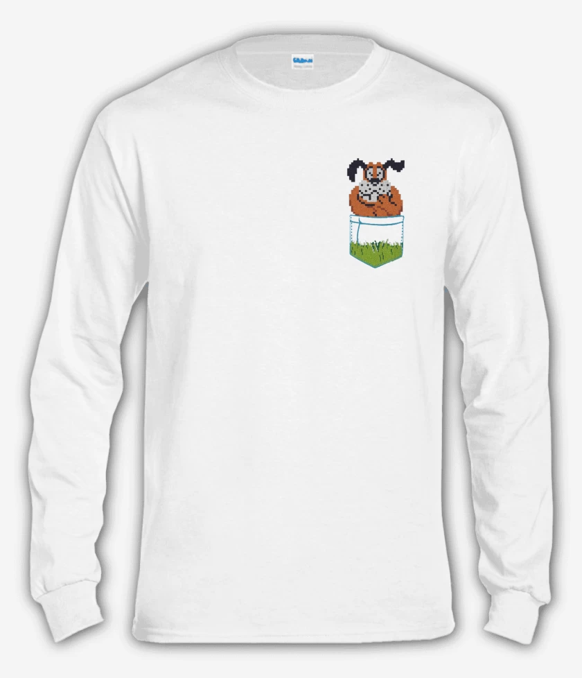Polera manga larga Blanco de Duck Hunt