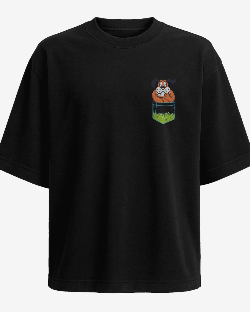 Polera Oversize Negro de Duck Hunt