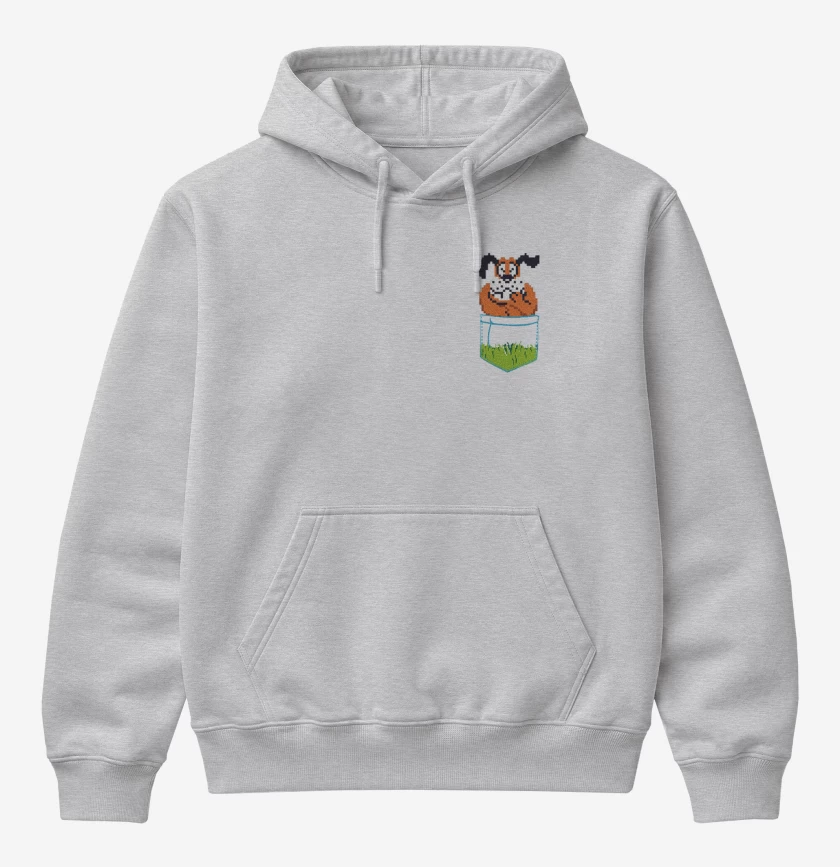 Poleron Canguro básico Gris Melange de Duck Hunt