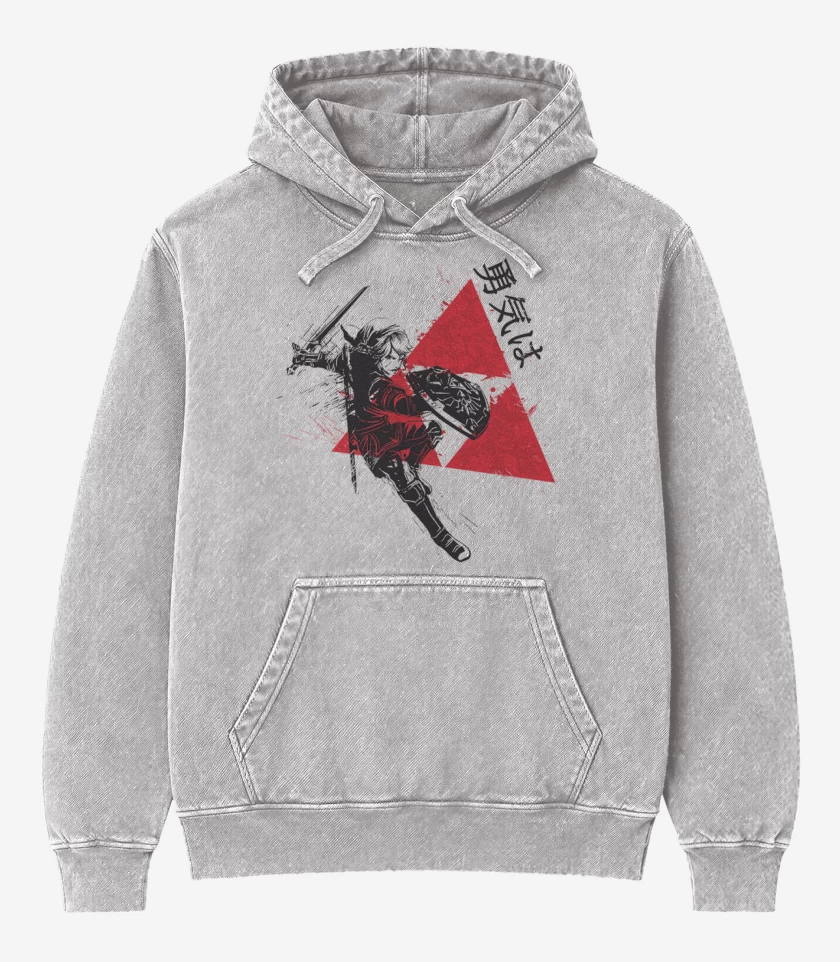 Poleron Canguro Acid Wash Gris Melange de Link Trifuerza
