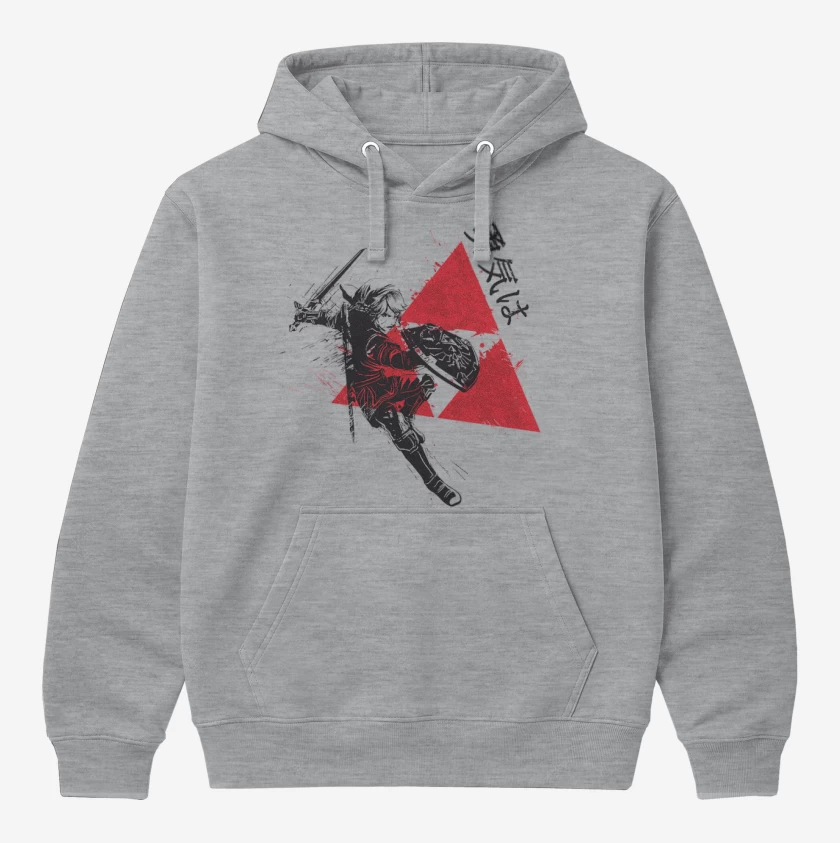 Polerón Canguro Gris Melange de Link Trifuerza