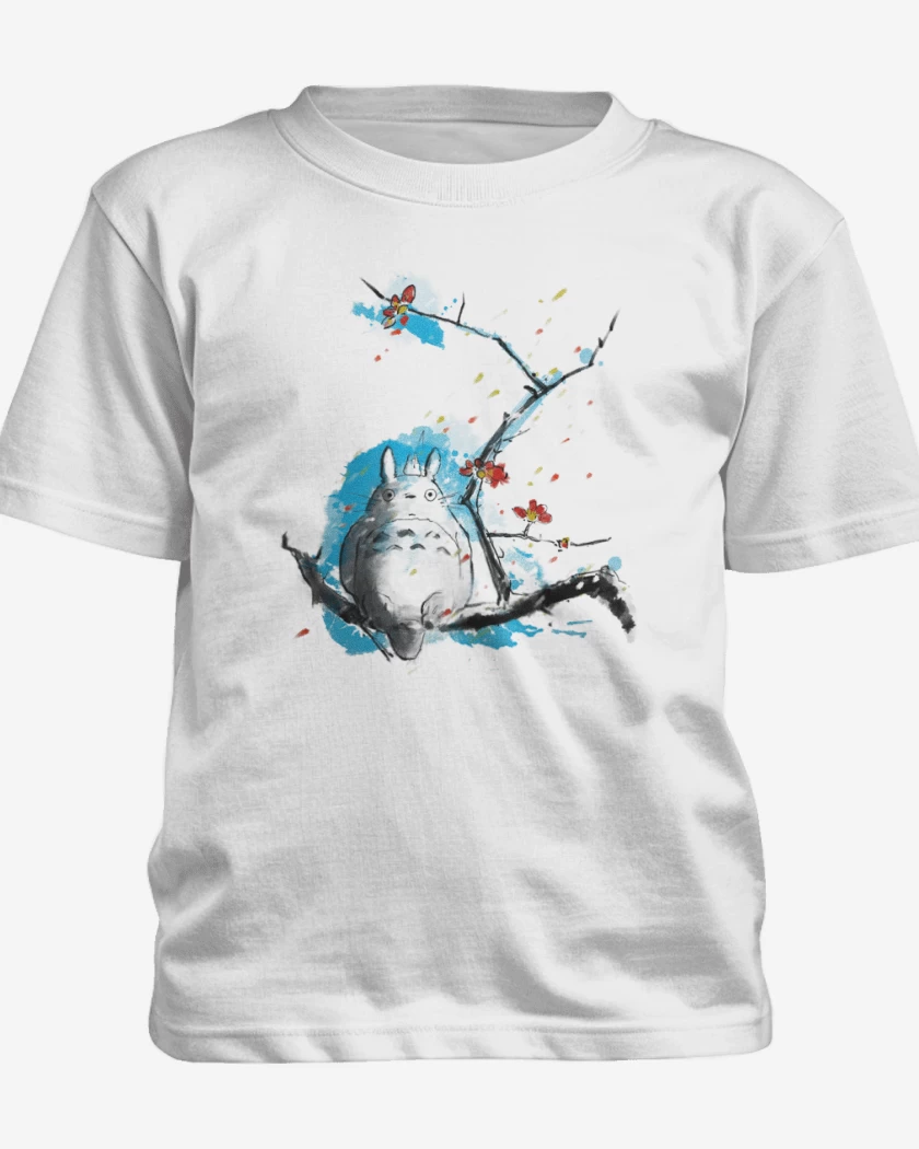 Polera de niño Blanco de Totoro 3