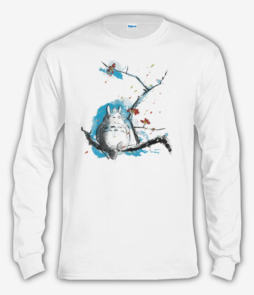 Polera manga larga Blanco de Totoro 3