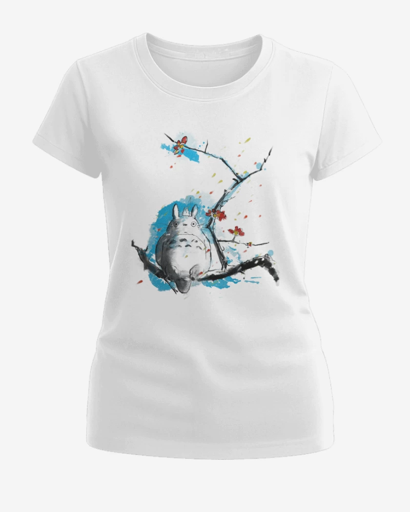Polera de Mujer Blanco de Totoro 3