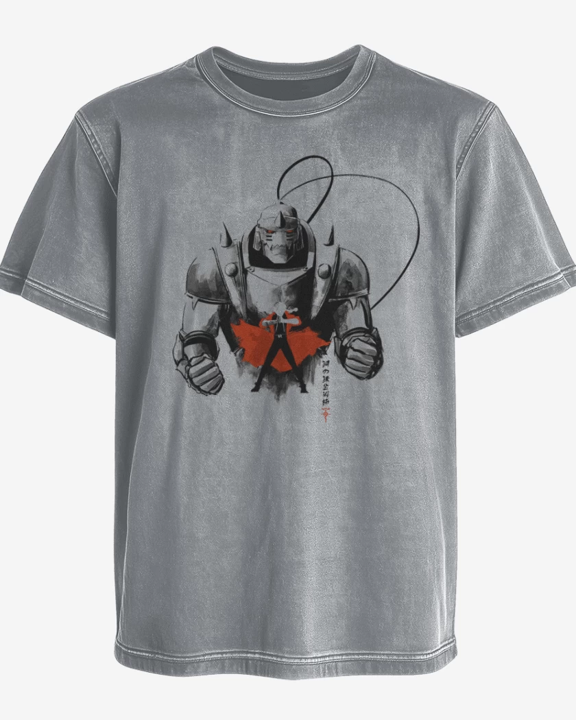 Polera desgastada Gris Melange de alphonse elric
