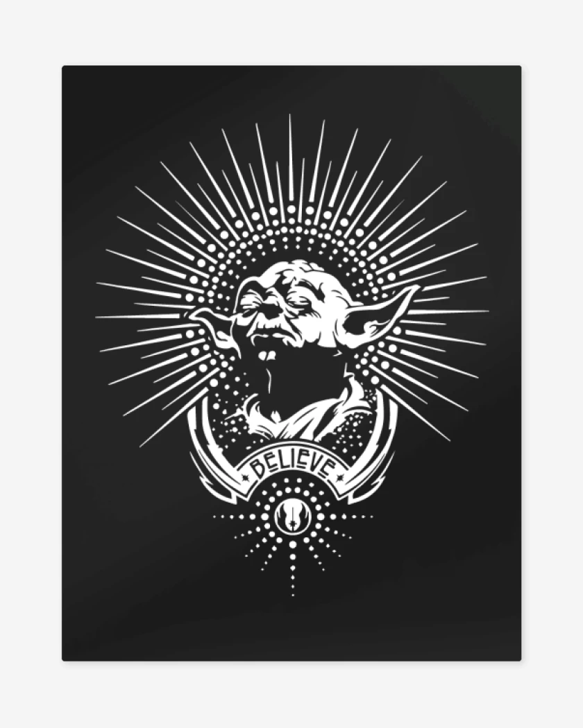 Print metalico Negro de Star Wars - Yoda Believe...