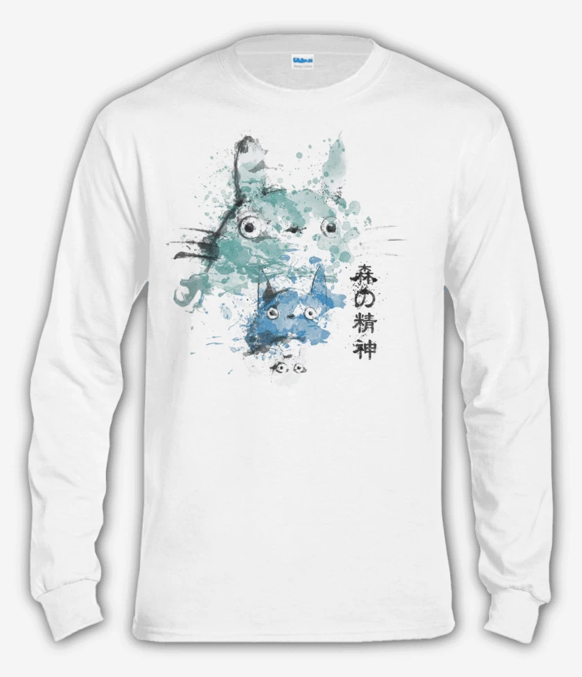 Polera manga larga Blanco de Totoro 4