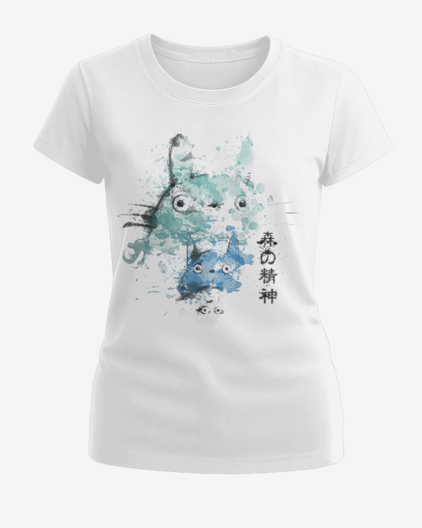 Polera de Mujer Blanco de Totoro 4
