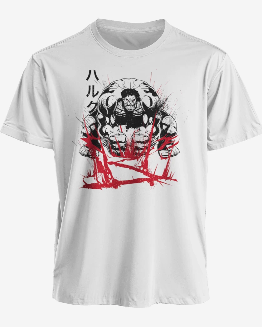 Polera premium Blanco de Hulk Japones 