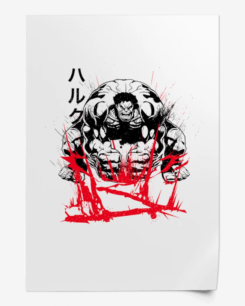 Print Blanco de Hulk Japones 