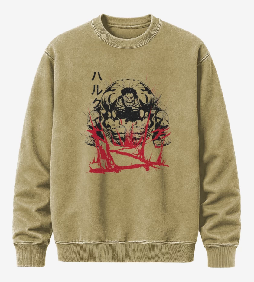 Poleron Polo Acid Wash Beige de Hulk Japones 