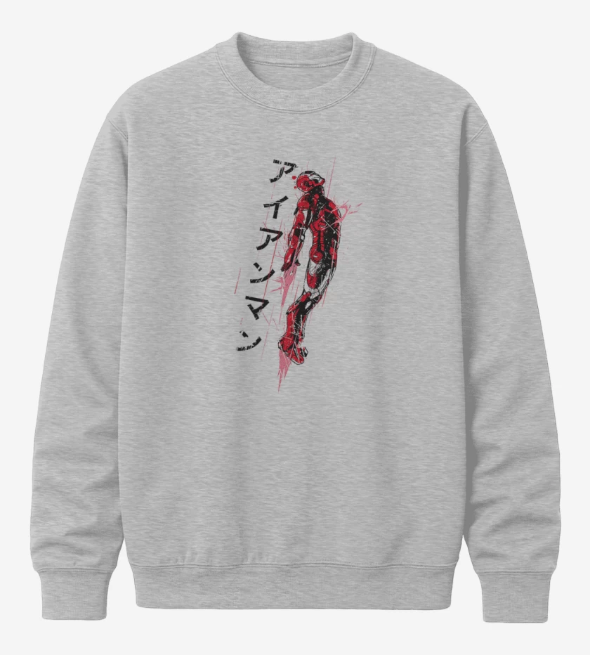 Poleron polo Gris Melange de Iron Man Japones