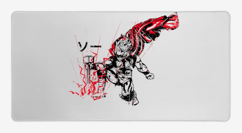 Mouse pad Gamer Blanco de Thor Japones