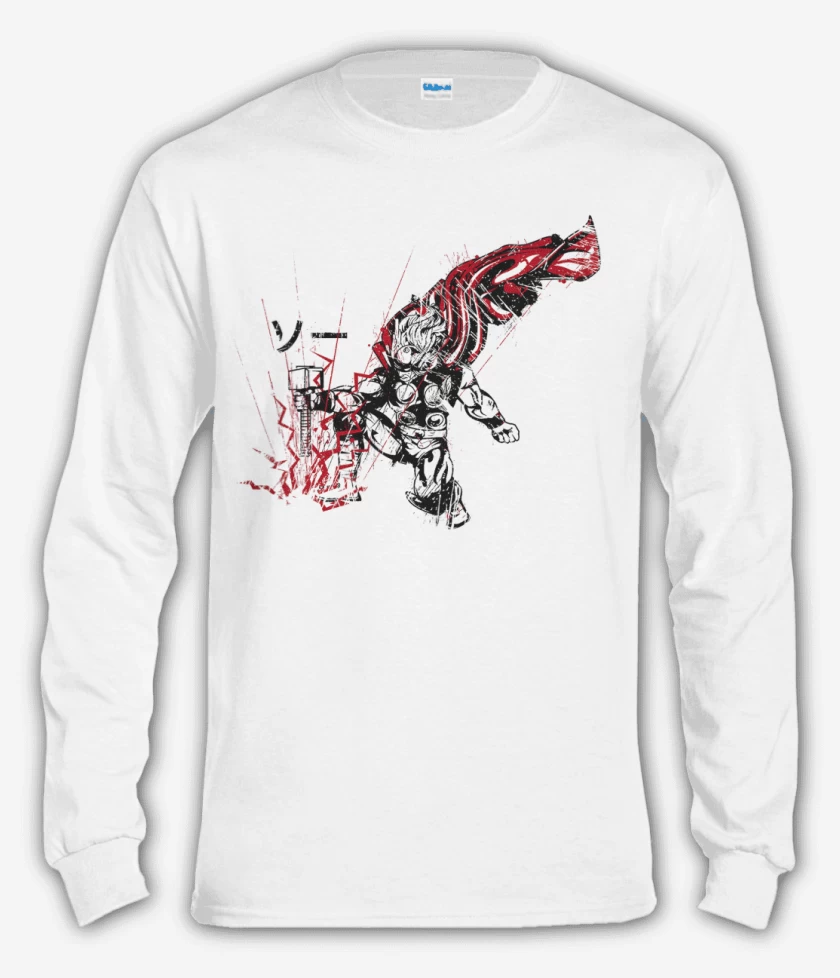 Polera manga larga Blanco de Thor Japones