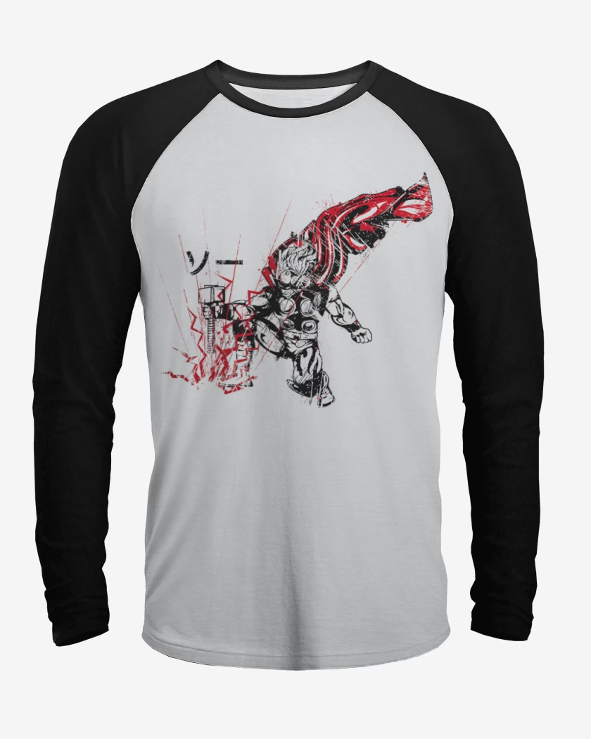 Polera Raglan Blanco / Negro de Thor Japones