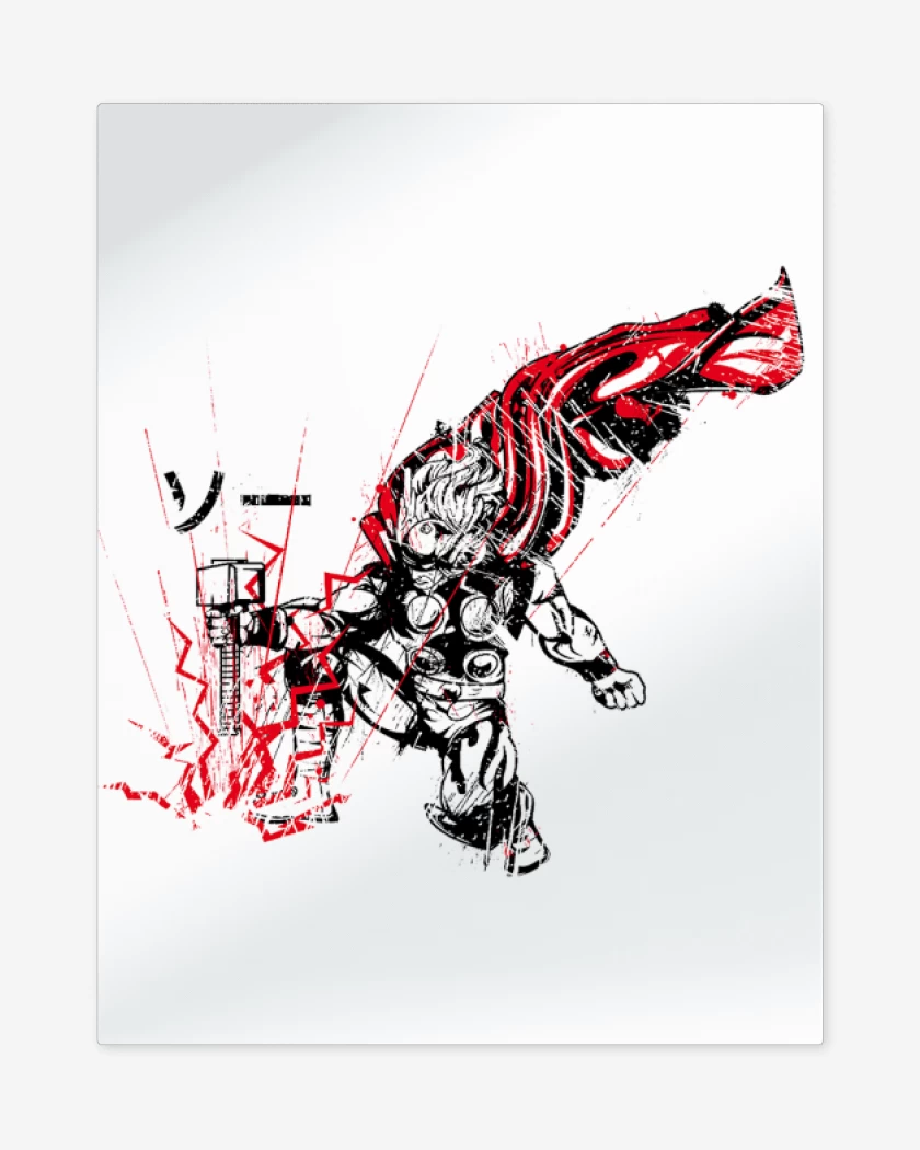 Print metalico Blanco de Thor Japones