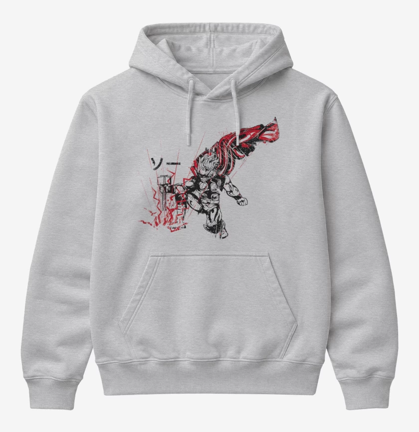 Poleron Canguro básico Gris Melange de Thor Japones