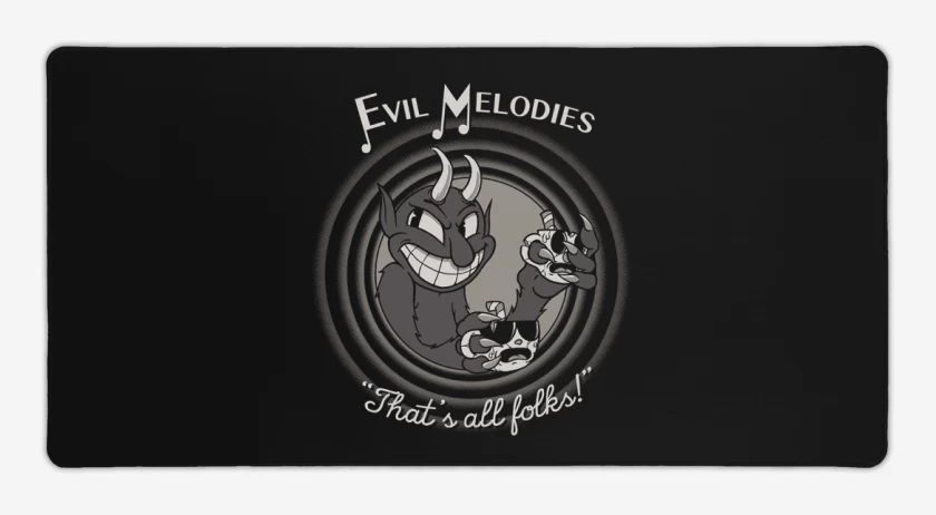 Mouse pad Gamer Negro de Cup Head Devil