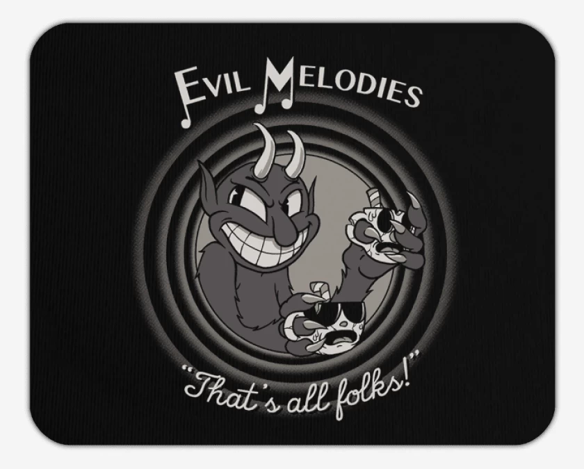 Mousepad Negro de Cup Head Devil