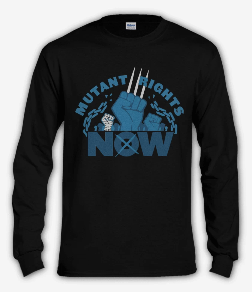 Polera manga larga Negro de X-Men Mutant Rights