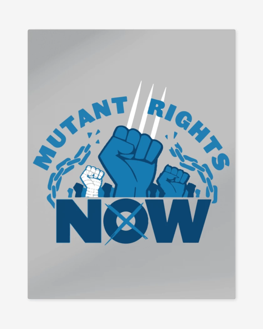 Print metalico Gris Melange de X-Men Mutant Rights