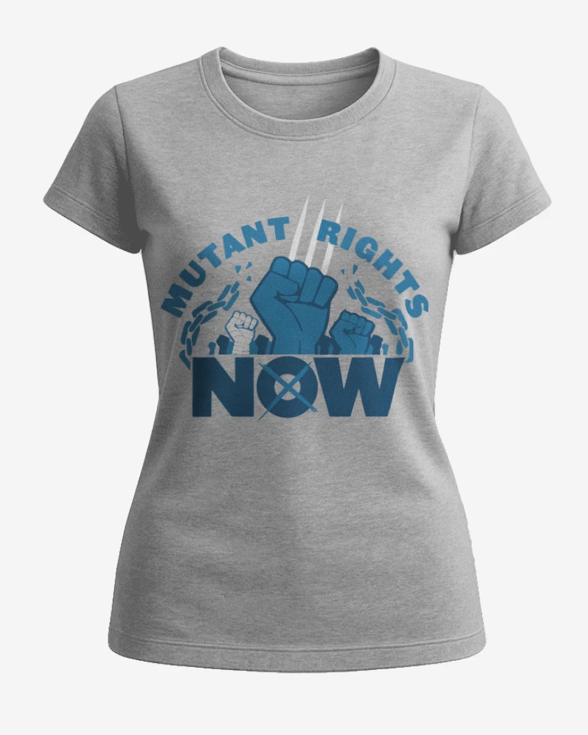 Polera de Mujer Gris Melange de X-Men Mutant Rights