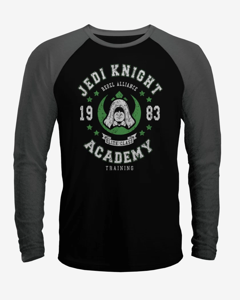 Polera Raglan Negro / Negro Heather de Jedi Academy