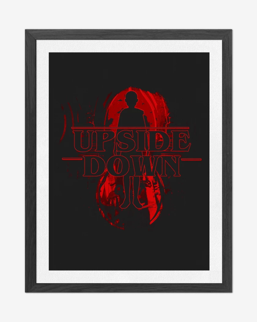 Cuadro decorativo Negro de stranger things Upside Down