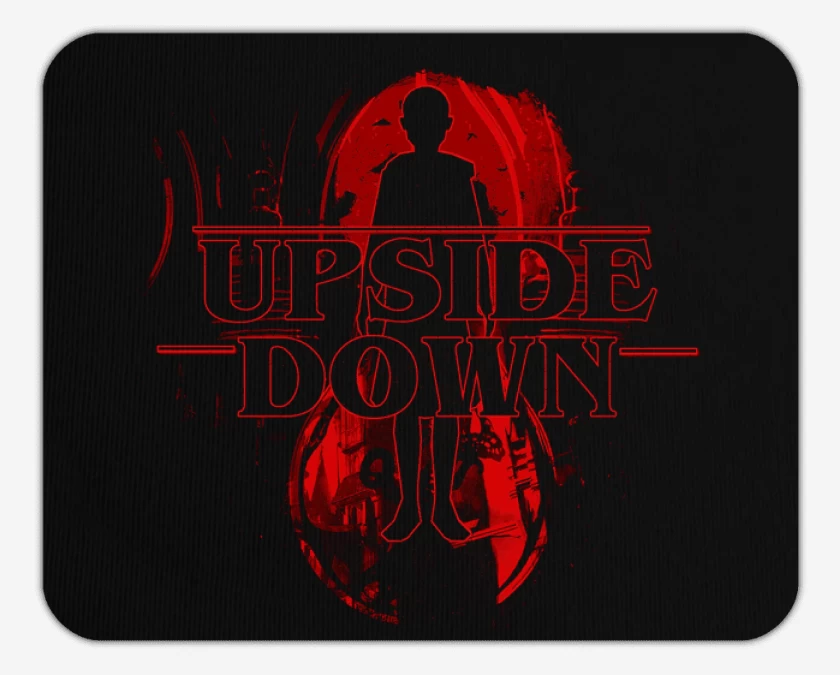 Mousepad Negro de stranger things Upside Down