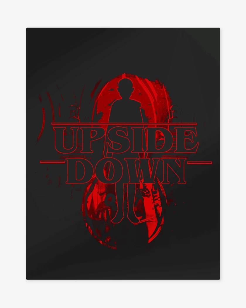 Print metalico Negro de stranger things Upside Down
