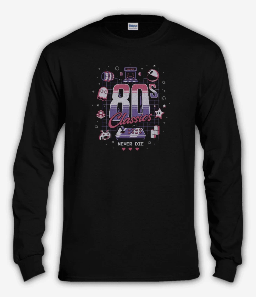 Polera manga larga Negro de 80 classics
