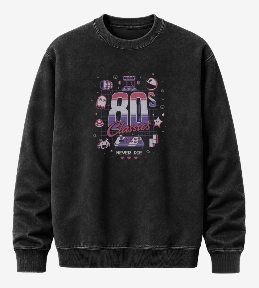 Poleron Polo Acid Wash Negro de 80 classics
