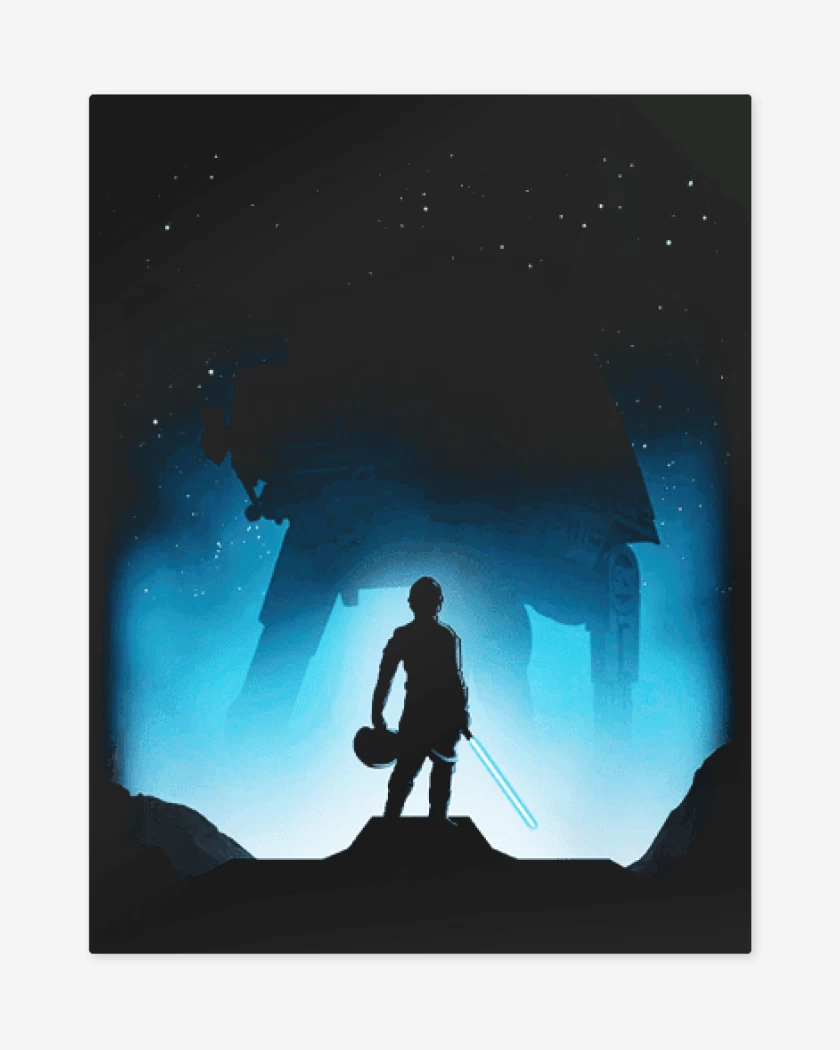 Print metalico Negro de Luke vs ATAT