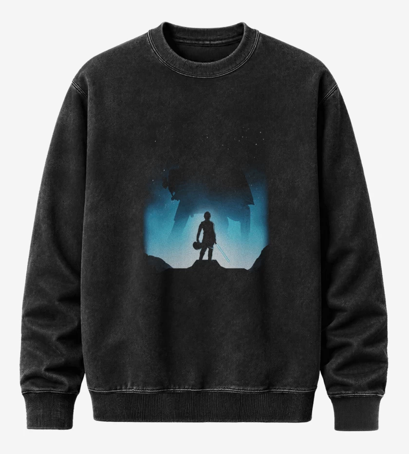 Poleron Polo Acid Wash Negro de Luke vs ATAT