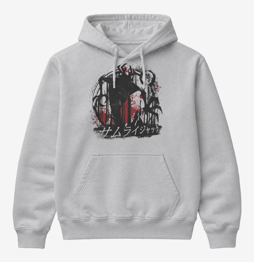 Poleron Canguro básico Gris Melange de Samurai Jack