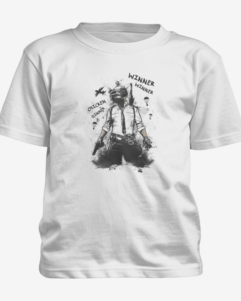 Polera de niño Blanco de Pubg chicken dinner