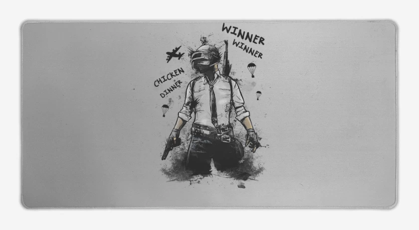 Mouse pad Gamer Gris Melange de Pubg chicken dinner