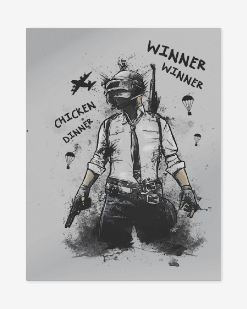 Print metalico Gris Melange de Pubg chicken dinner