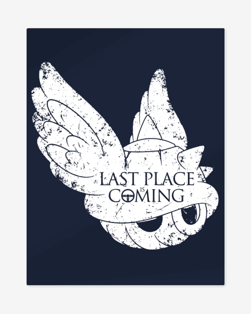 Print metalico Azul Marino de Super bigote Kart - Last Place is Coming