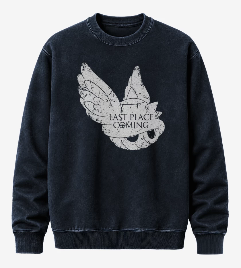 Poleron Polo Acid Wash Azul Marino de Super bigote Kart - Last Place is Coming