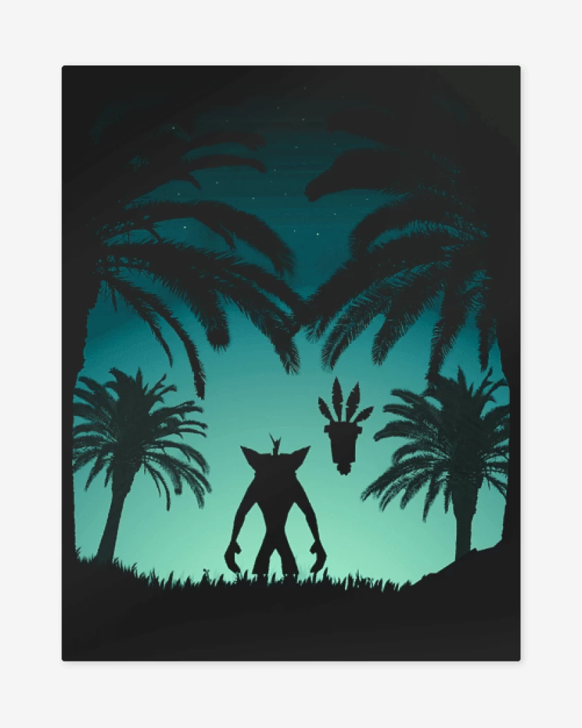 Print metalico Negro de Crash Bandicoot