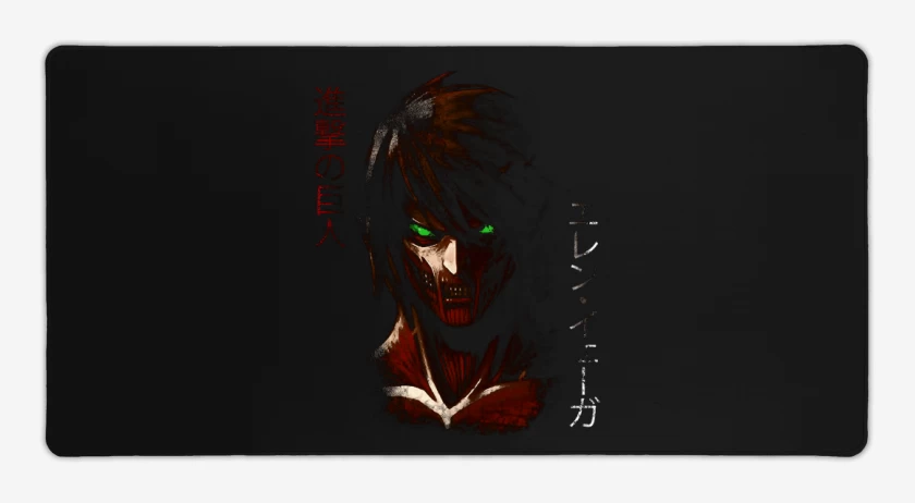 Mouse pad Gamer Negro de Eren SNK