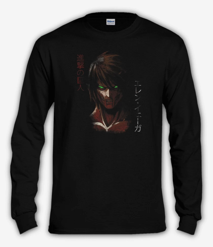 Polera manga larga Negro de Eren SNK