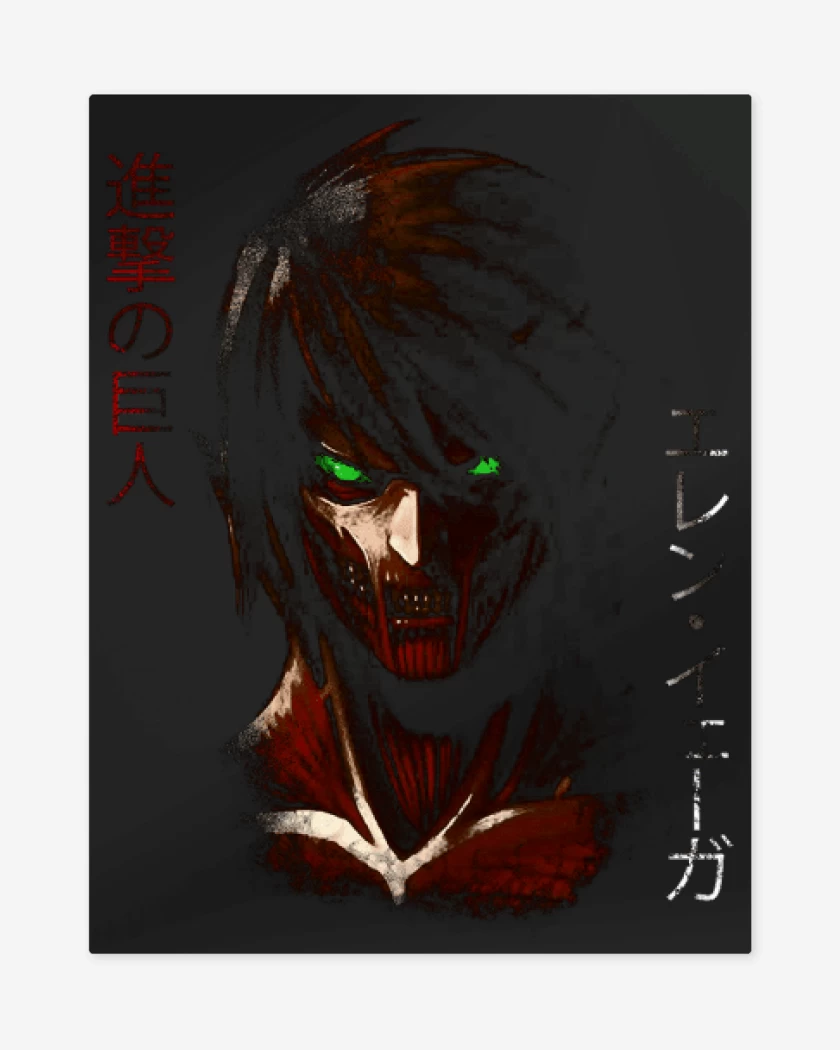 Print metalico Negro de Eren SNK