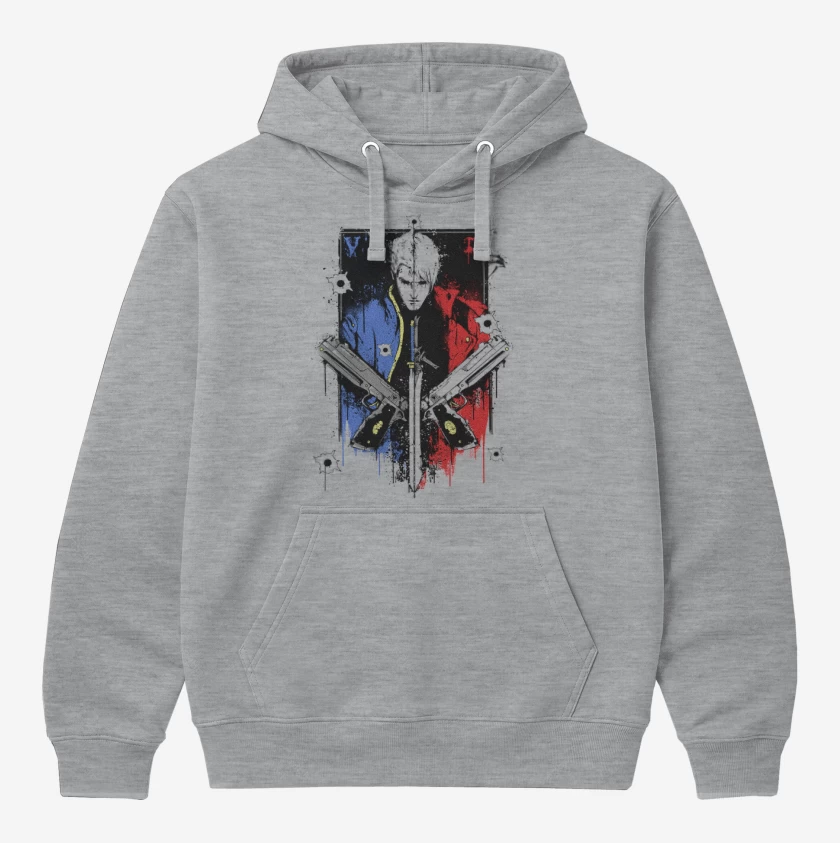 Polerón Canguro Gris Melange de devil may cry