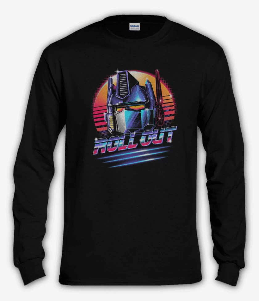Polera manga larga Negro de Optimus Roll Out