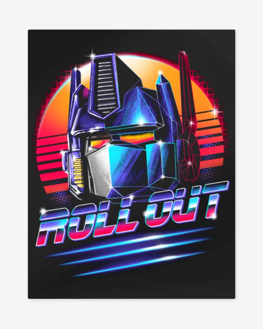 Print metalico Negro de Optimus Roll Out