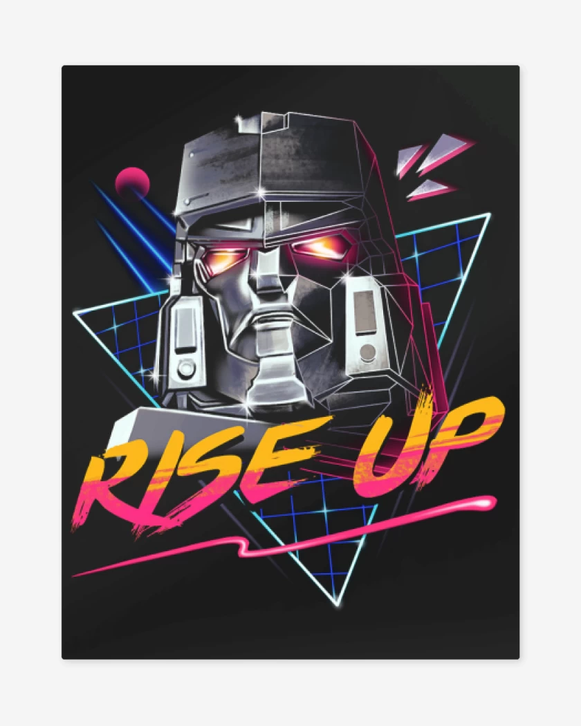 Print metalico Negro de Megatron Rise Up