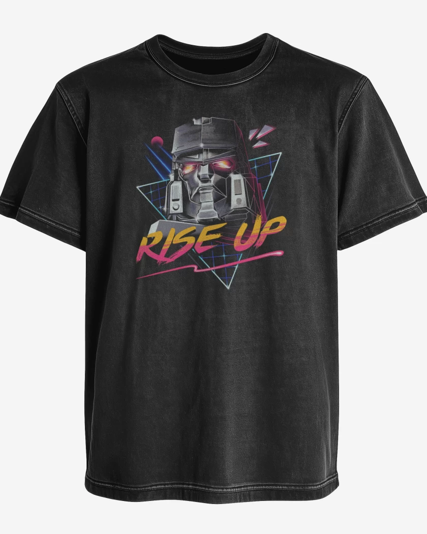 Polera desgastada Negro de Megatron Rise Up